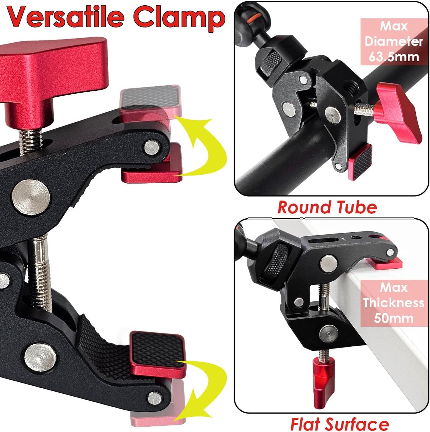 Socpuro 22" Magic Arm w Clamp Mount, Adjustable Overhead Phone Mount Stand, Articulating Friction Boom Arm w Thread