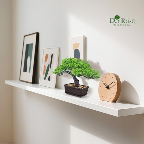 Der Rose 8-Inch Artificial Bonsai Tree | Ficus Plant for Home Office Zen Decor