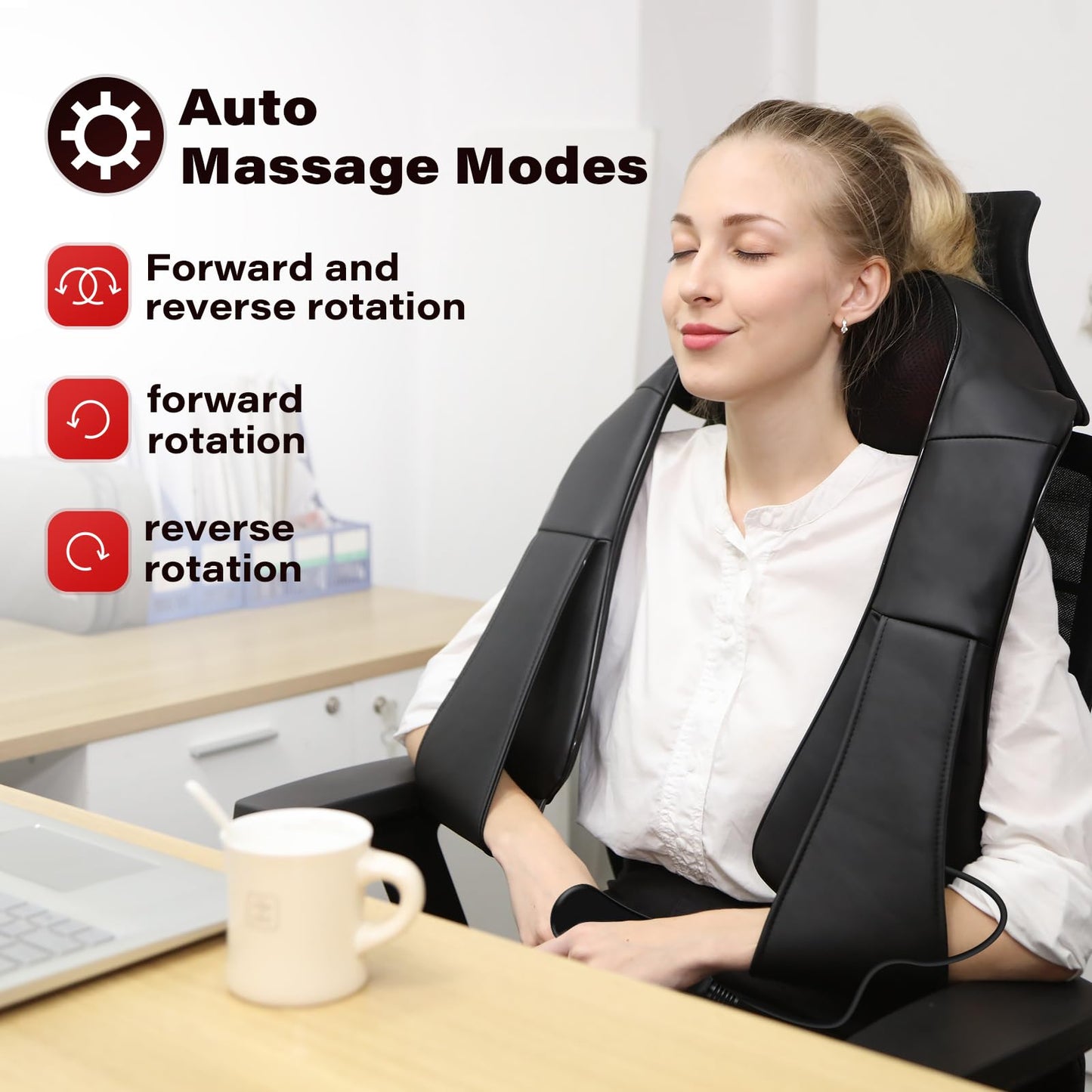 iKristin Neck Massager with Heat, Shiatsu Massager for Neck, Back, Shoulder, Foot and Leg, Deep Tissue 3D Kneading Massage for Relax Muscles at Home and Offie,Back Massagers for Women and Men