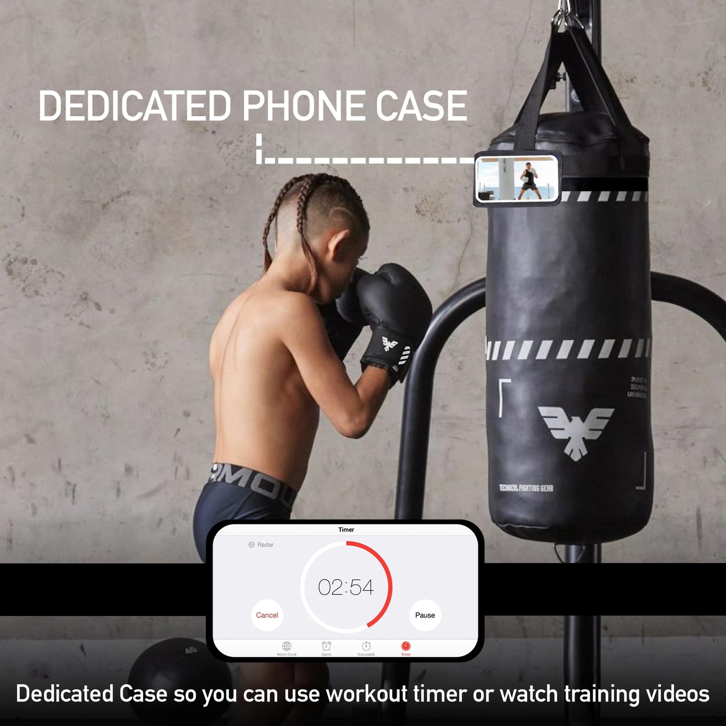 Elite Sports Kids Boxing Punching Bag Set - 2 ft Heavy Boxing Bag, 6oz Gloves & Phone Case – Youth Boxing, MMA, Home Gym & Martial Arts Training Equipment (UN-Filled)