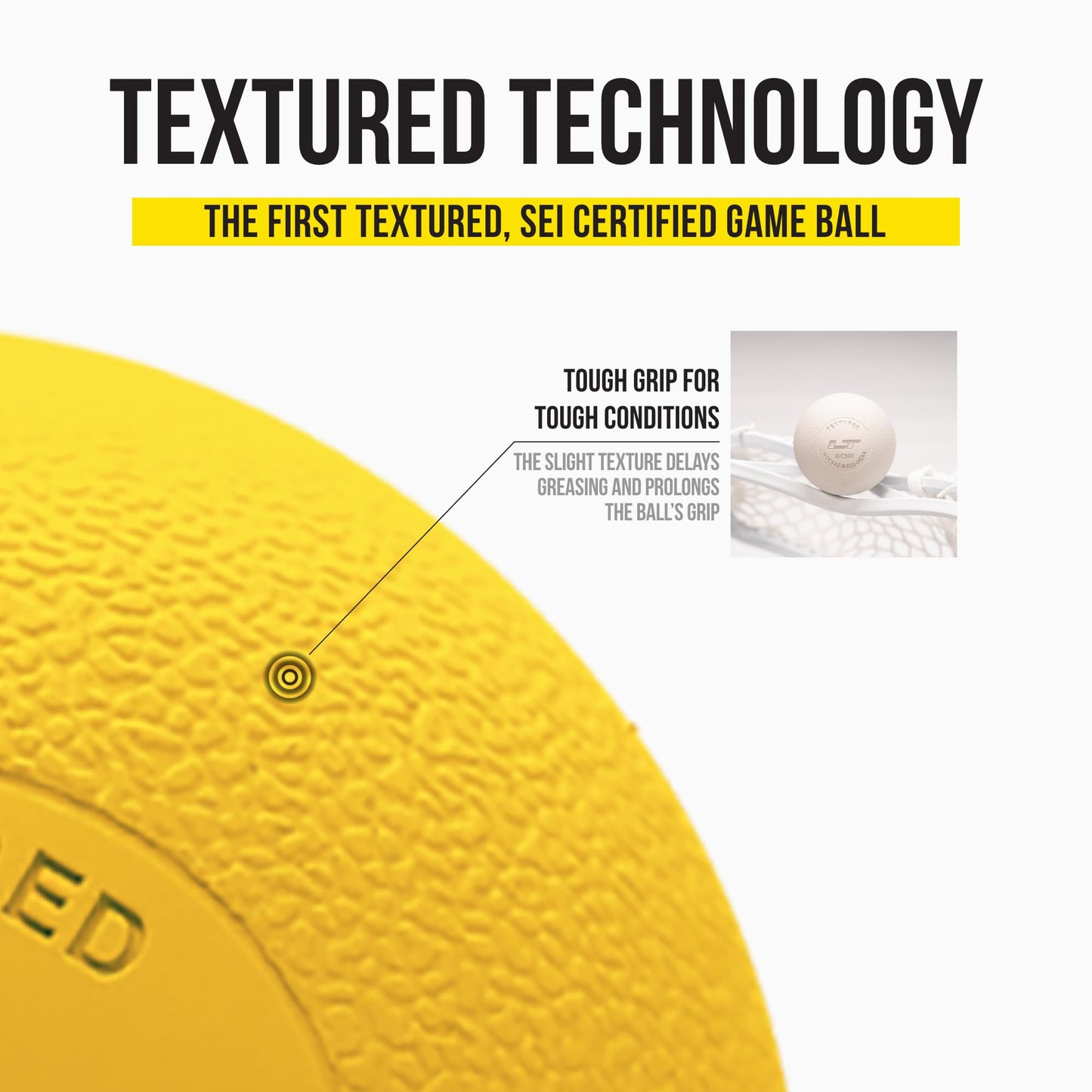 Pearl LT Textured Lacrosse Balls by Guardian Innovations, 10 Pack - SEI Certified Meet NOCSAE Standards for Games. Official Game Balls of Top NCAA Programs, Tournaments and Leagues - Yellow