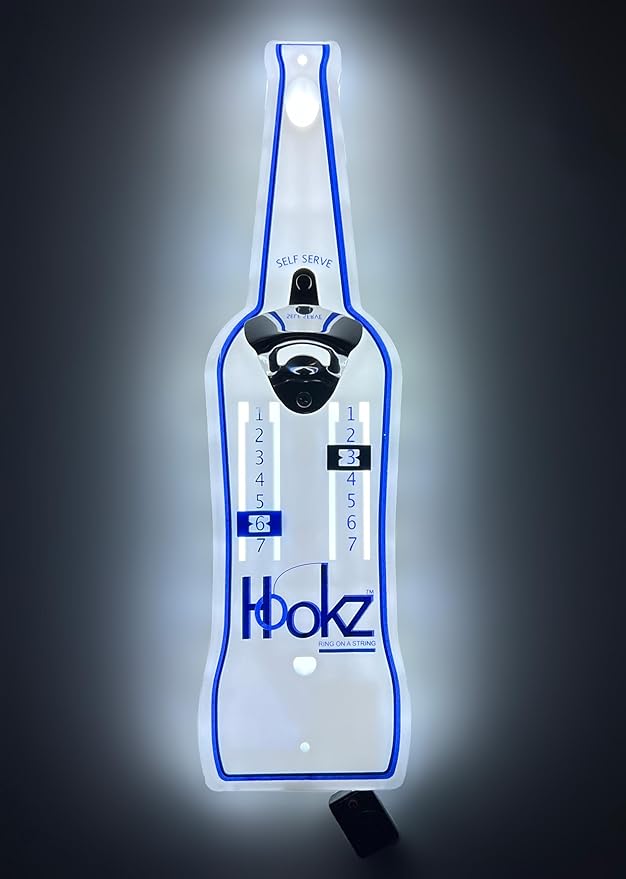 Poleish Sports Bottle Bash Brands Hookz LED Ring on a String Game (All Weather - Indoor or Outdoor)