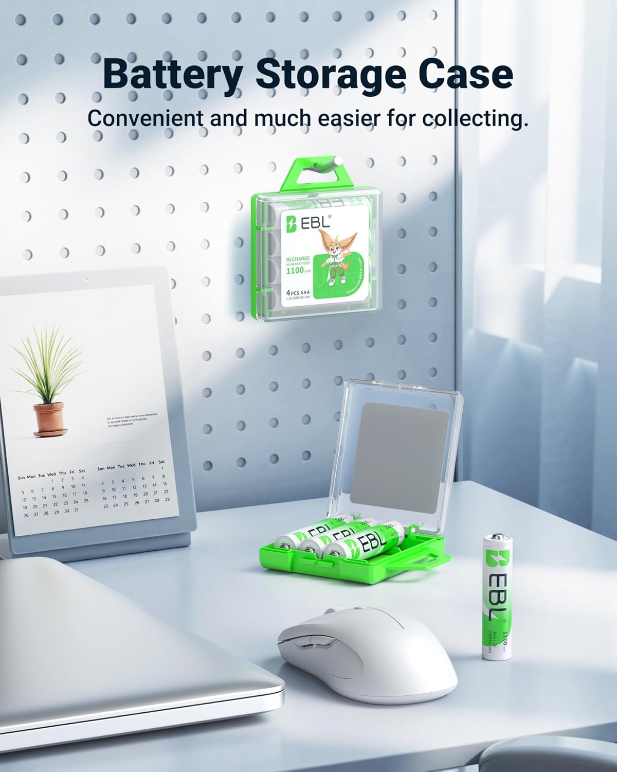 EBL 1100mAh 1.2V, 1200x (16 Pack) Rechargeable AAA Batteries with Camcorder Battery Charger, NiMH, Recharge up