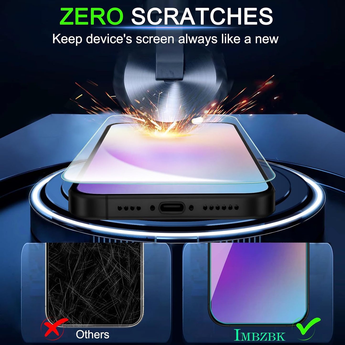 3 Pack 17 3 IMBZBK [Auto-Dust Removal] Matte Screen Protector for iPhone [Military Grade] Accessories, Case Friendly