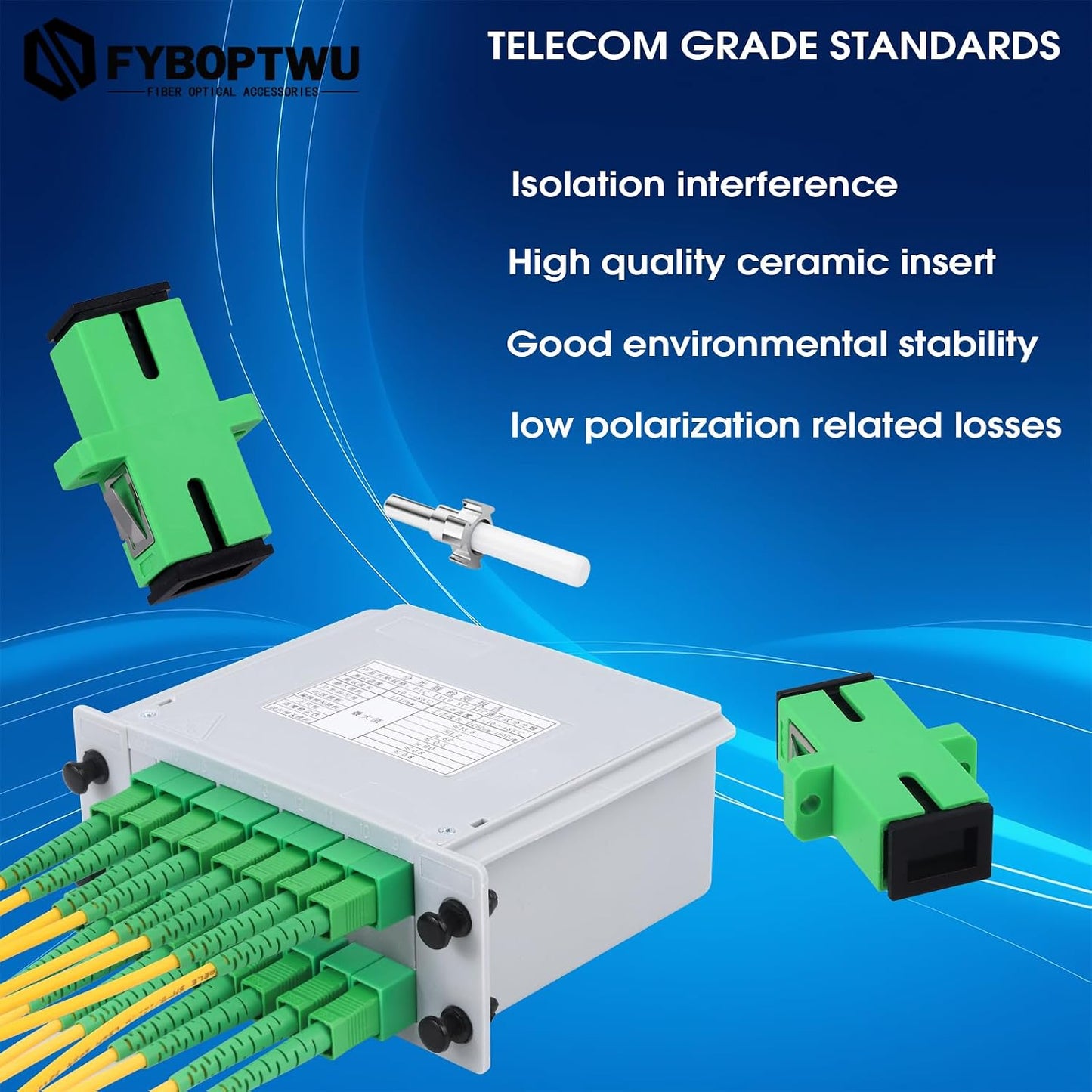 1x16 Cassette SC/APC PLC Fiber Optic Splitter SC/APC Card InsertingOptic Fiber Splitter for Home Wiring, Engineering