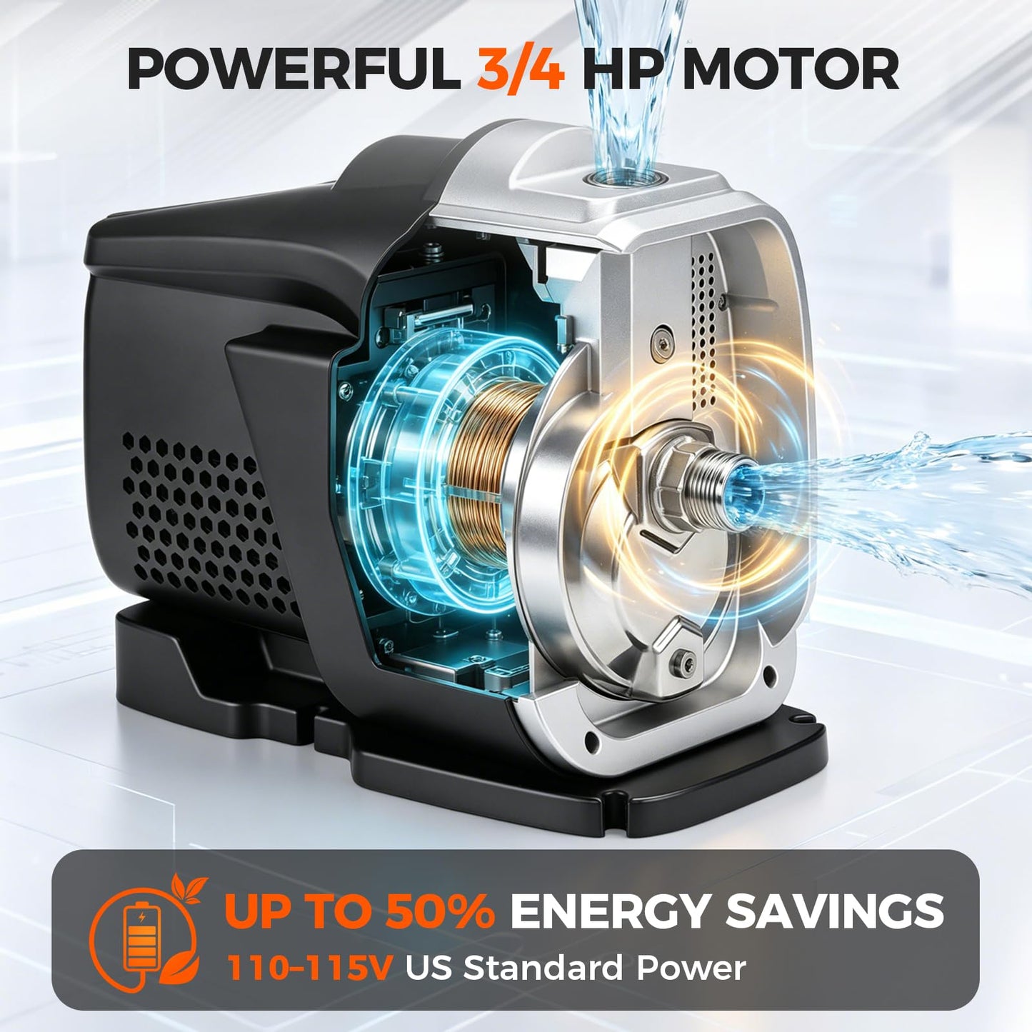 80 PSI Water Pressure Booster Pump for Whole House, 3/4 HP Intelligent Constant Pressure Pump, 115V Self-Priming Shallow Well Jet Pump for Home, Garden & Shower OE# 98562818