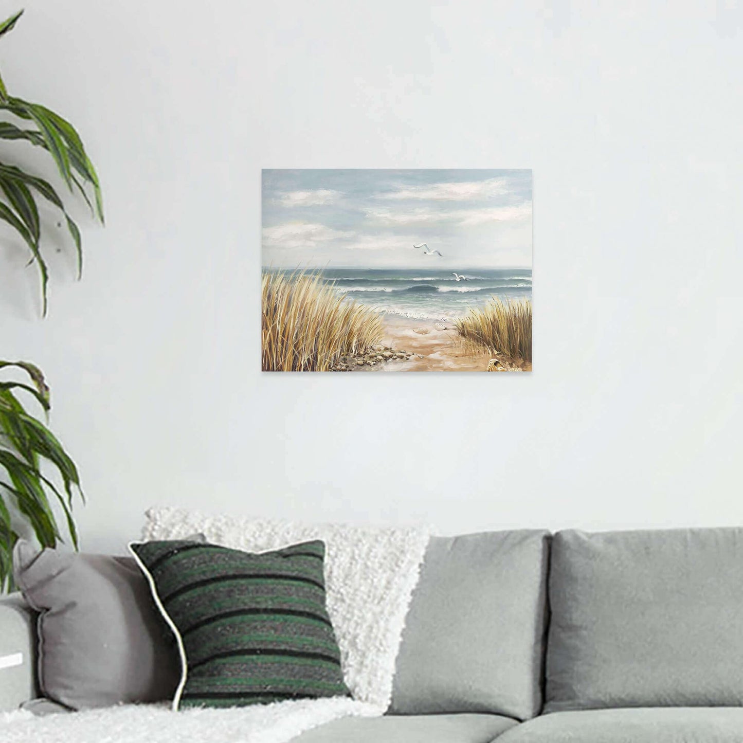 summer melody Coastal Painting Art Ocean Picture - Abstract Seascape Canvas Beach Artwork Modern Seashore Prints for Bedroom Living Room