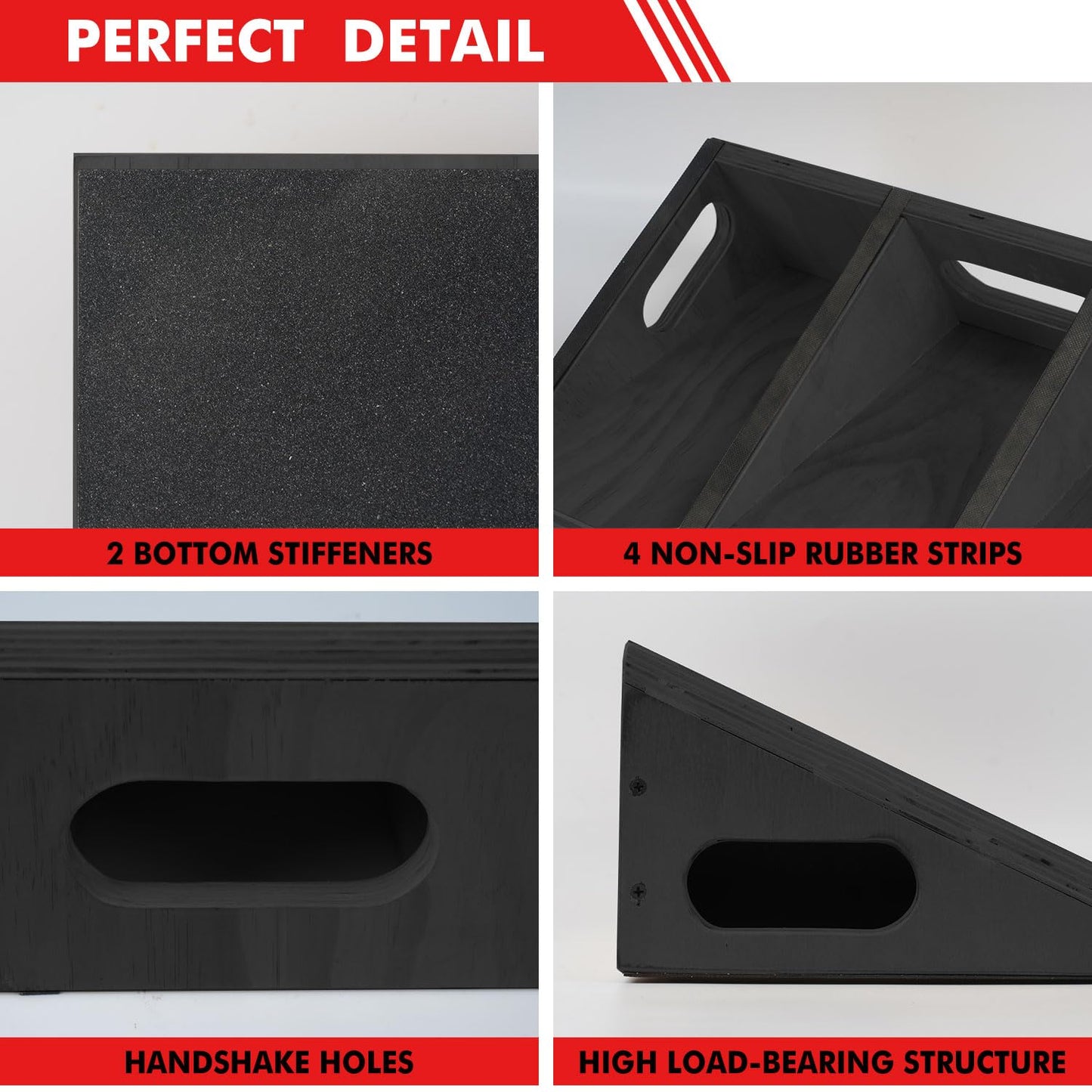 EVERYMATE Squat Slant Board Calf Stretcher, Squat Wedge, Slant Board for Squats, Non-Slip Heel Elevated Squat Wedge Block for Weightlifting and Calf Stretching, Knees Over Toes Equipment