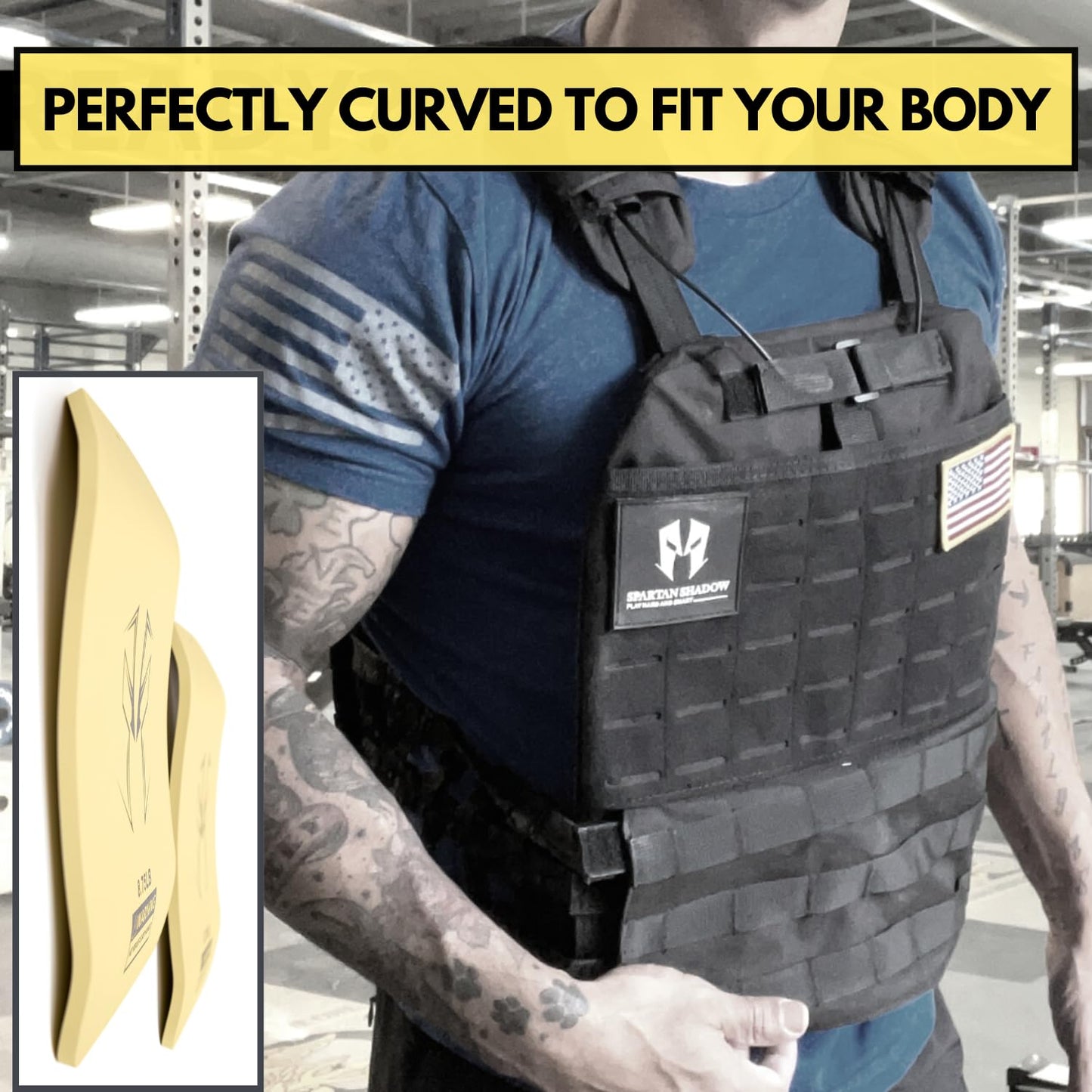 Curved Weight Vest Plates for weighted vest - 8.75LB Pairs for 20lb Weighted Vest woman and men - Contoured Ergonomic Fit - Weight Vest plates - Weighted Plates for Vest - Ruck plates - WODs, Strength Training, Running, Heavy Workouts