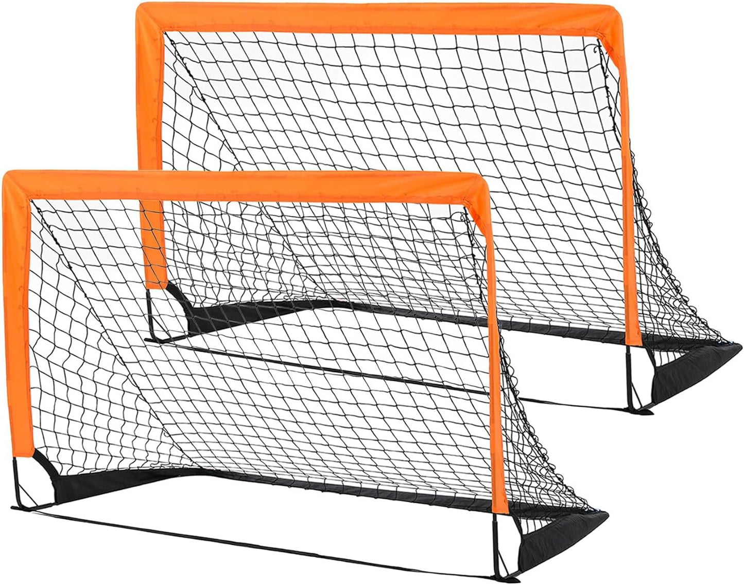 2-Pack 4’ x 3’ Soccer Goals for Backyard, Pop Up Folding Soccer Goal Net for Indoor or Outdoor, Practice Mini Soccer Goals for and Youth, Training Football Net with Carry Bag