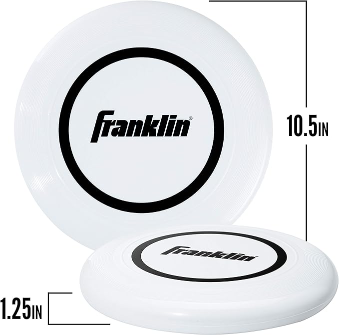 Franklin Sports Flying Disc - Disc for Beach, Backyard, Lawn, Park, Camping - 140 or 175 Grams - Perfect for Dogs - White