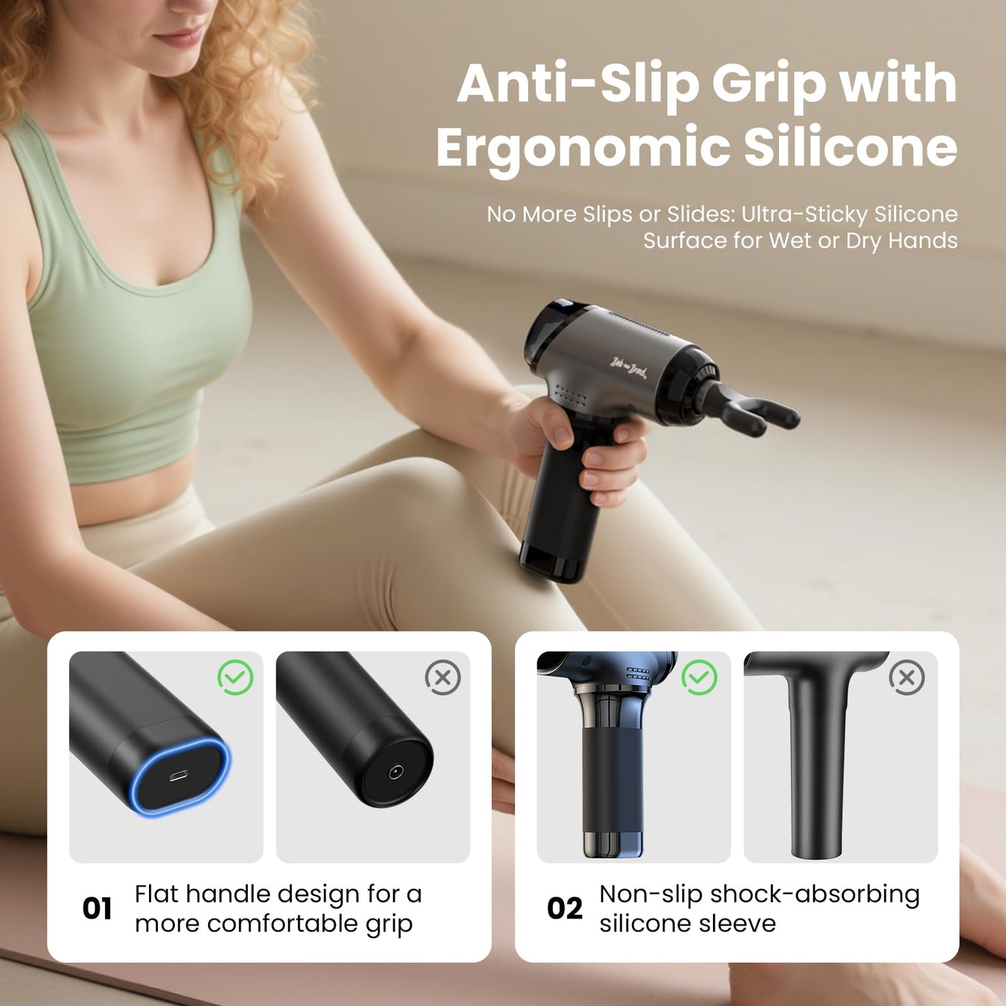 BOB AND BRAD T2 Massage Gun, Deep Tissue Percussion Muscle Massage Gun for Back and Neck, Upgraded 4000 mah Battery, HSA Handheld Electric Back Massager for Athletes Pain Relief FSA Eligible