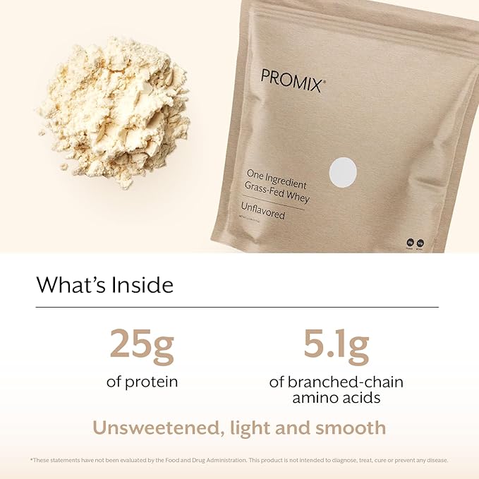 ProMix Nutrition One Ingredient Whey Protein Powder, 25g Protein per Serving, Sugar Free, Soy Free, Unflavored - 32 Servings