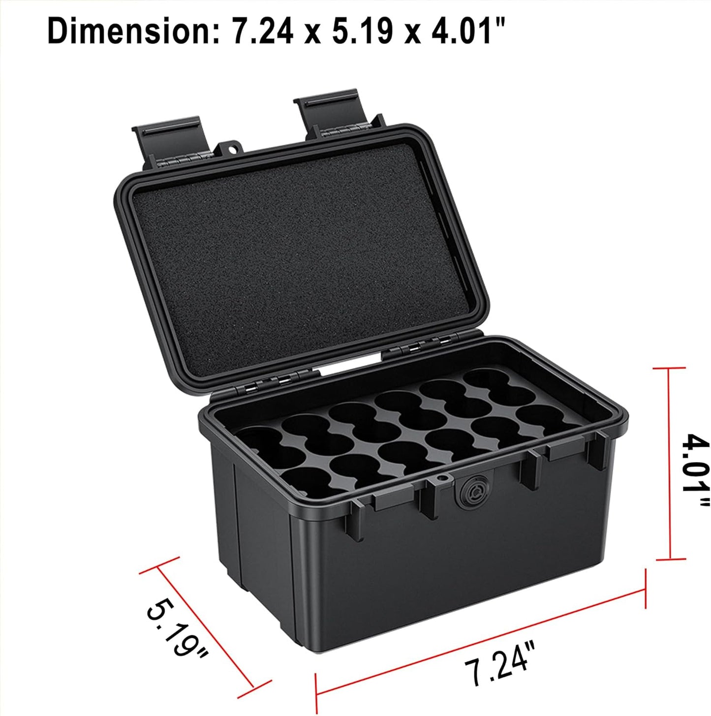 KIWIFOTOS 28 18650 IP67 Slots Battery Organizer Case, Waterproof Protective Hard Case, Explosionproof Shockproof