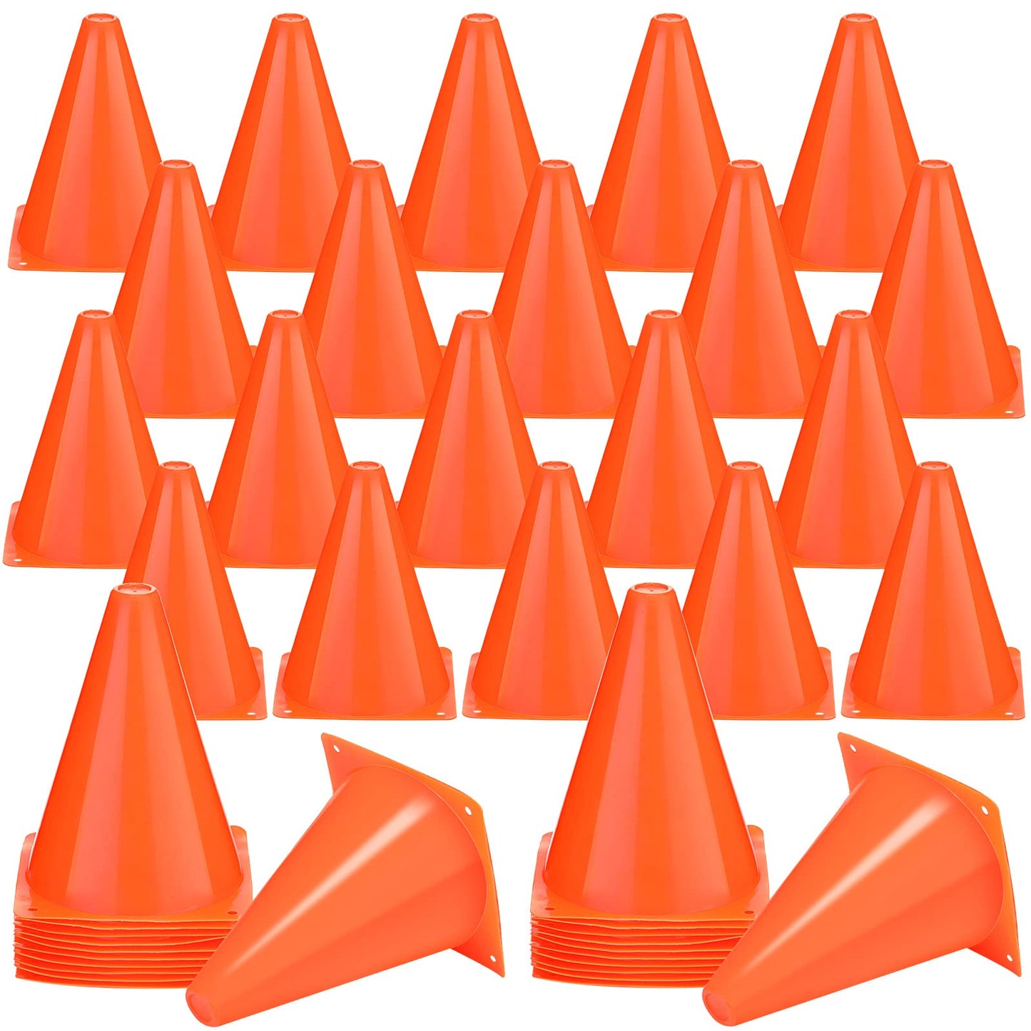 Reginary 40 Pieces 7 Inch Small Cones for Sports Football Bike Obstacle Training Cones Plastic Traffic Roadblock for Sports Skating Indoor Outdoor Activity Construction Party(Orange)