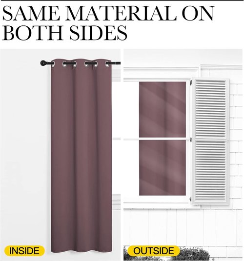 NICETOWN Blackout Curtains - 102" Long, 55" Wide | Sound Reducing, Heat & Cold Blocking Panels for Modern Rooms