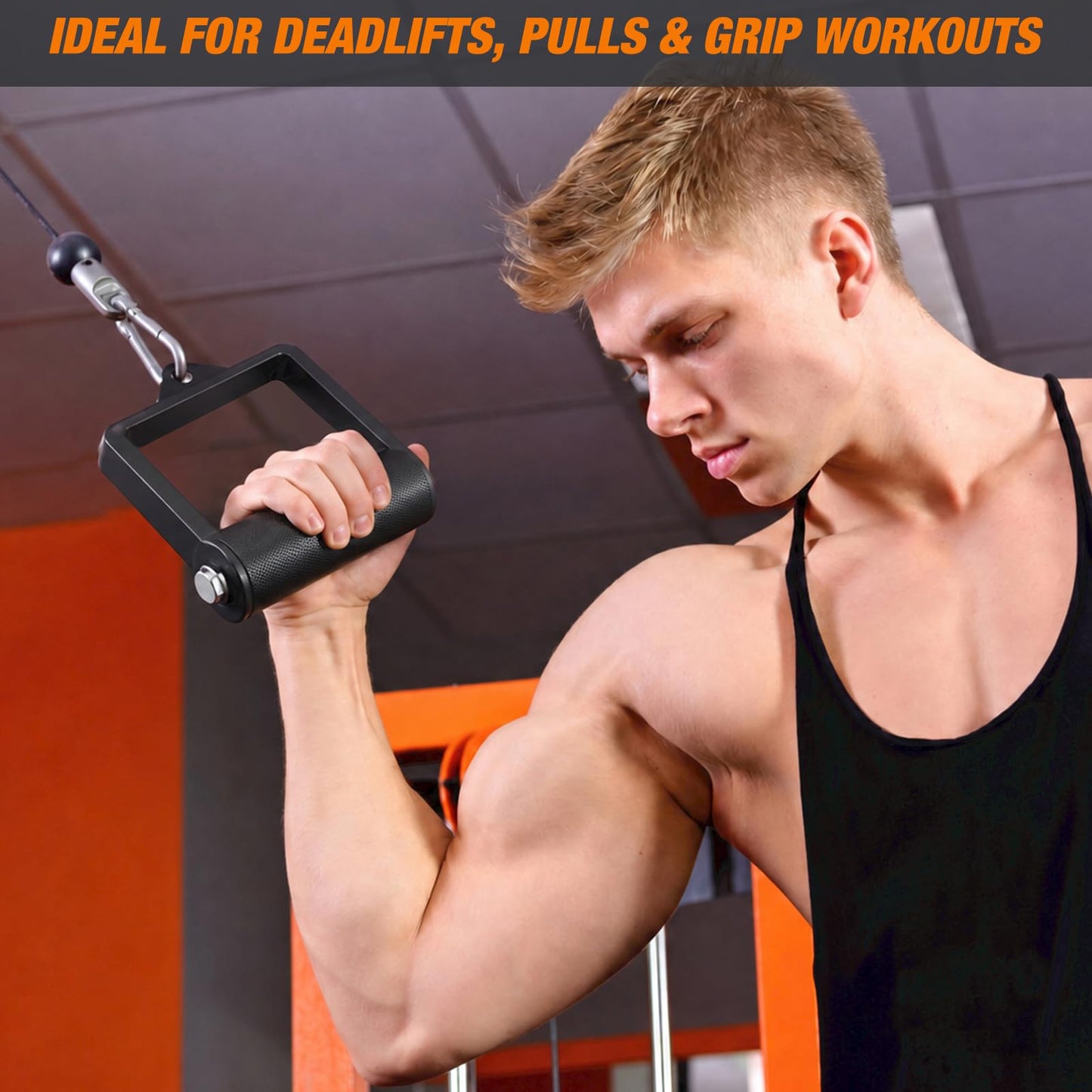 Soulchen Gym Fitness LAT Pulldown Attachments, Cable Machine Attachments for Home Gym, Multi Grip Strength Training Handles for Back Arms Workout Equipment