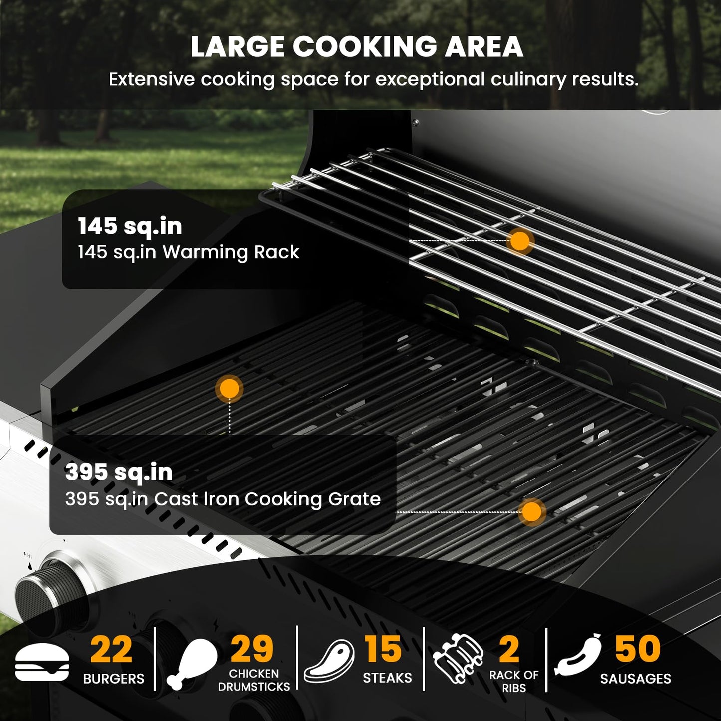 Electactic 4-Burner Gas Grill with Side Burner,Stainless Steel Propane Grill with Porcelain-Enameled Grills,Built-In Thermometer,42000BTU BBQ Grill for Outdoor Cooking and Patio Barbecues