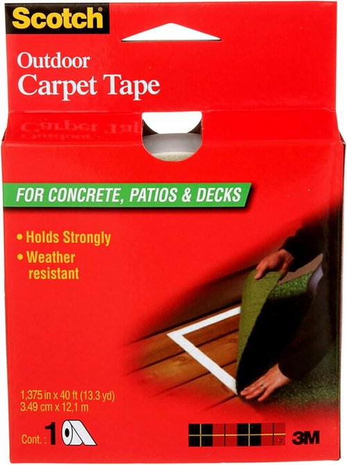 3M Scotch Double-Sided Carpet Tape - Heavy Duty Non-Slip Rug Gripper | 1.3 in x 40 ft for Hardwood, Vinyl, Tile & Concrete Floors
