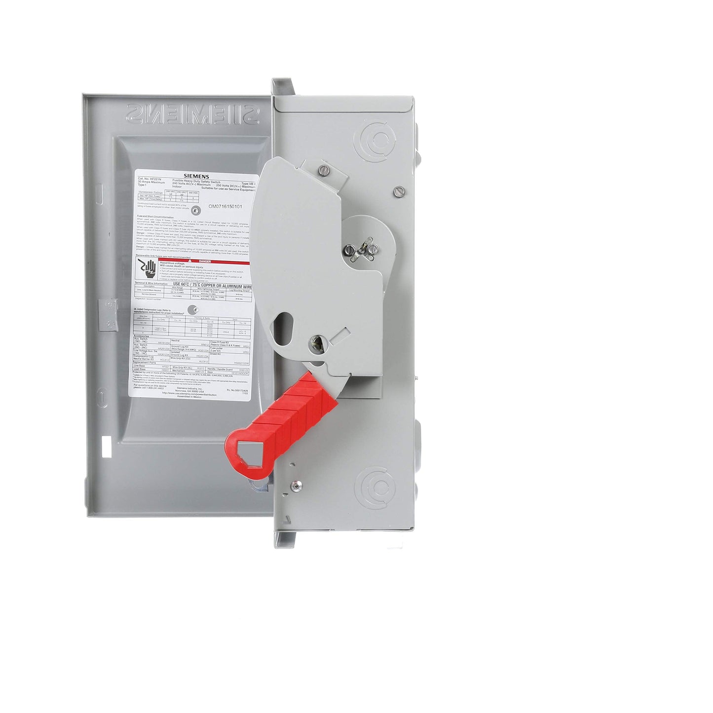 Siemens HF221N 30-Amp 2 Pole 240-volt 3 Wire Fused Heavy Duty Safety Switches