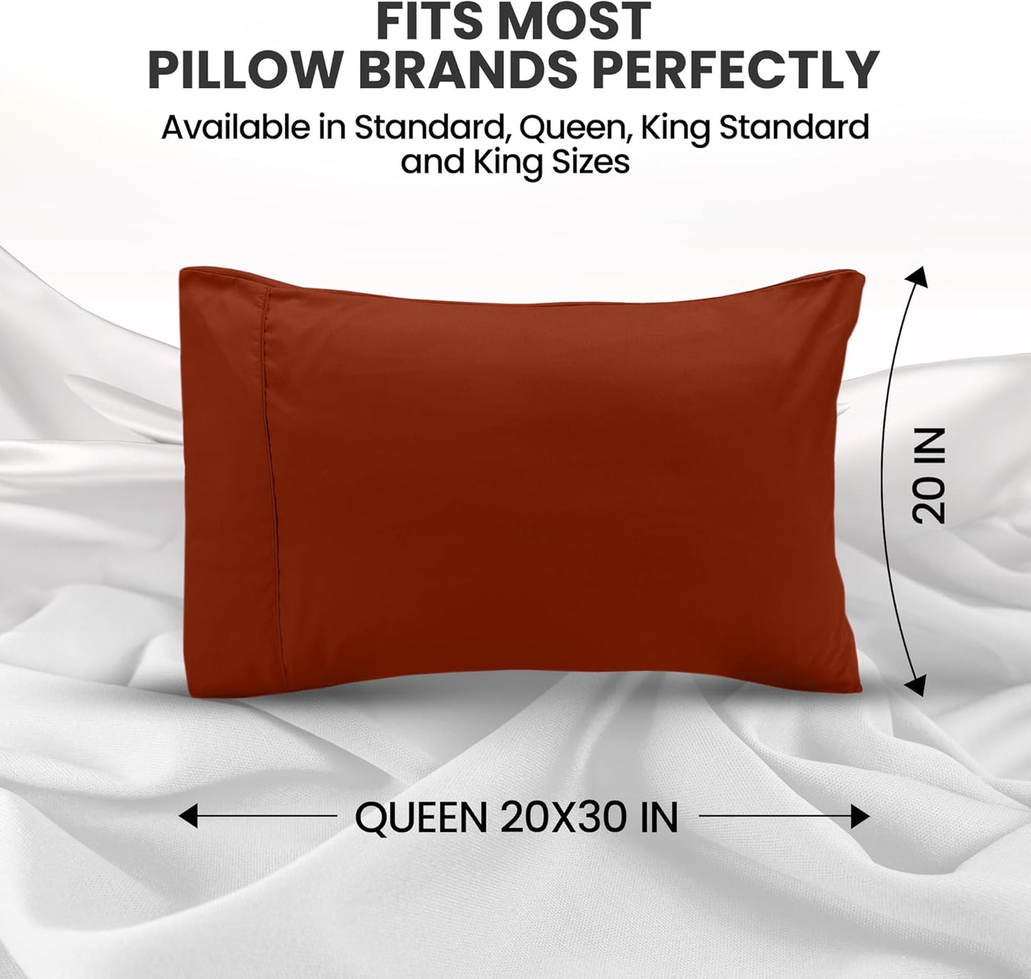 Utopia Bedding Queen Pillow Cases - Soft Brushed Microfiber - 2 Pack | Fade Resistant 20 x 30 Inches (Orange)