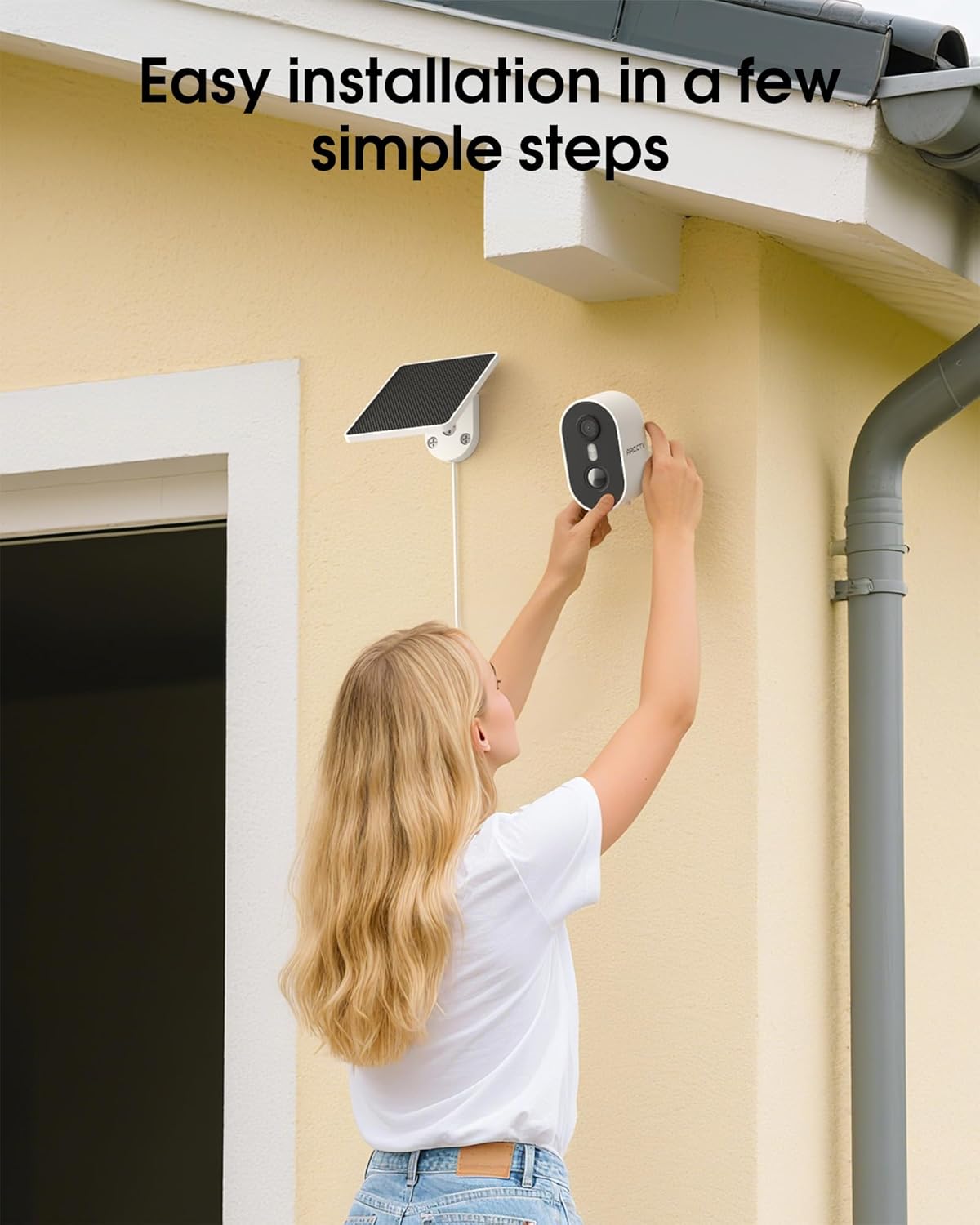 ARCCTV 4MP 2-Way-Audio, 2.4G/5G Security Camera Wireless Outdoor, Recharge Battery Powered WiFi Camera with Solar