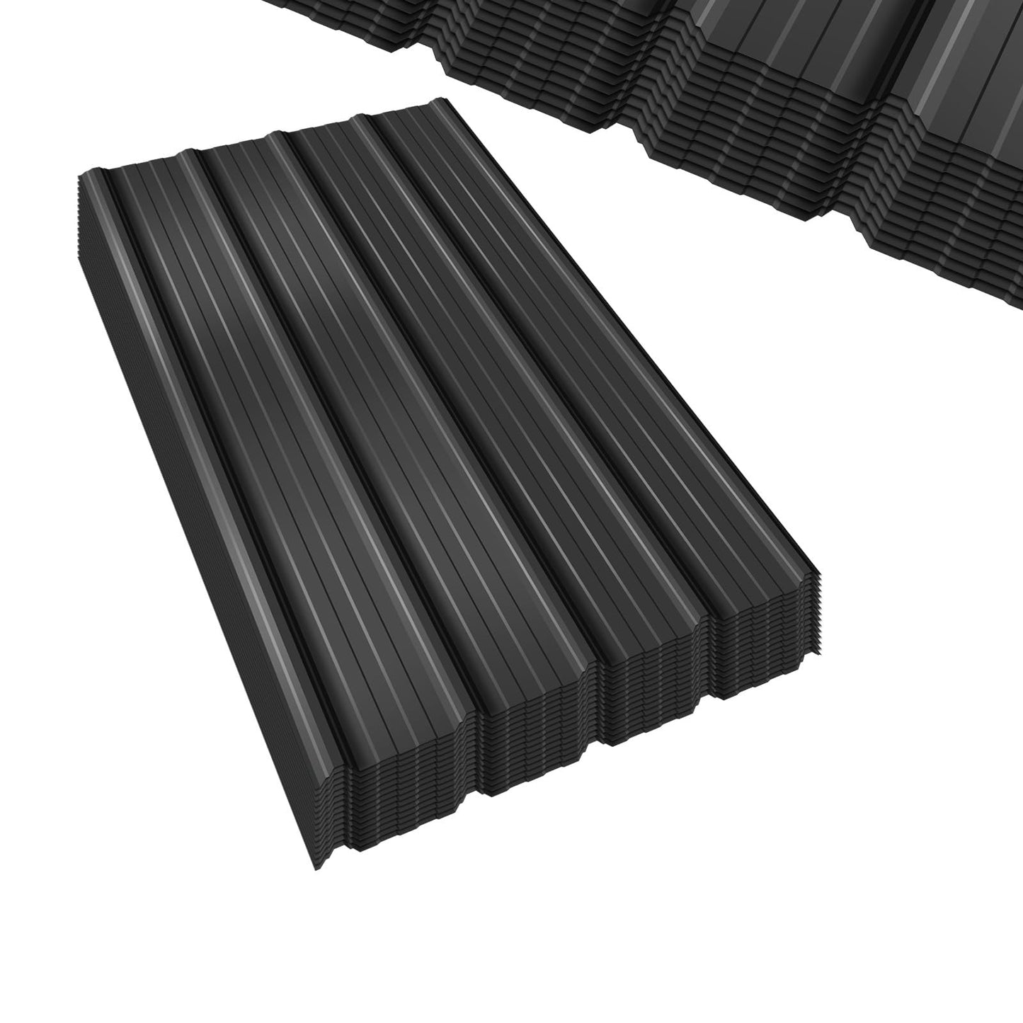 Extra-Wide Coverage Metal Roof Panels (72"x33"), Corrugated Galvanized Steel with Screws, Waterproof for Warehouse, Industrial Shed, Garage, Patio Roofing, 12 Pcs Gray