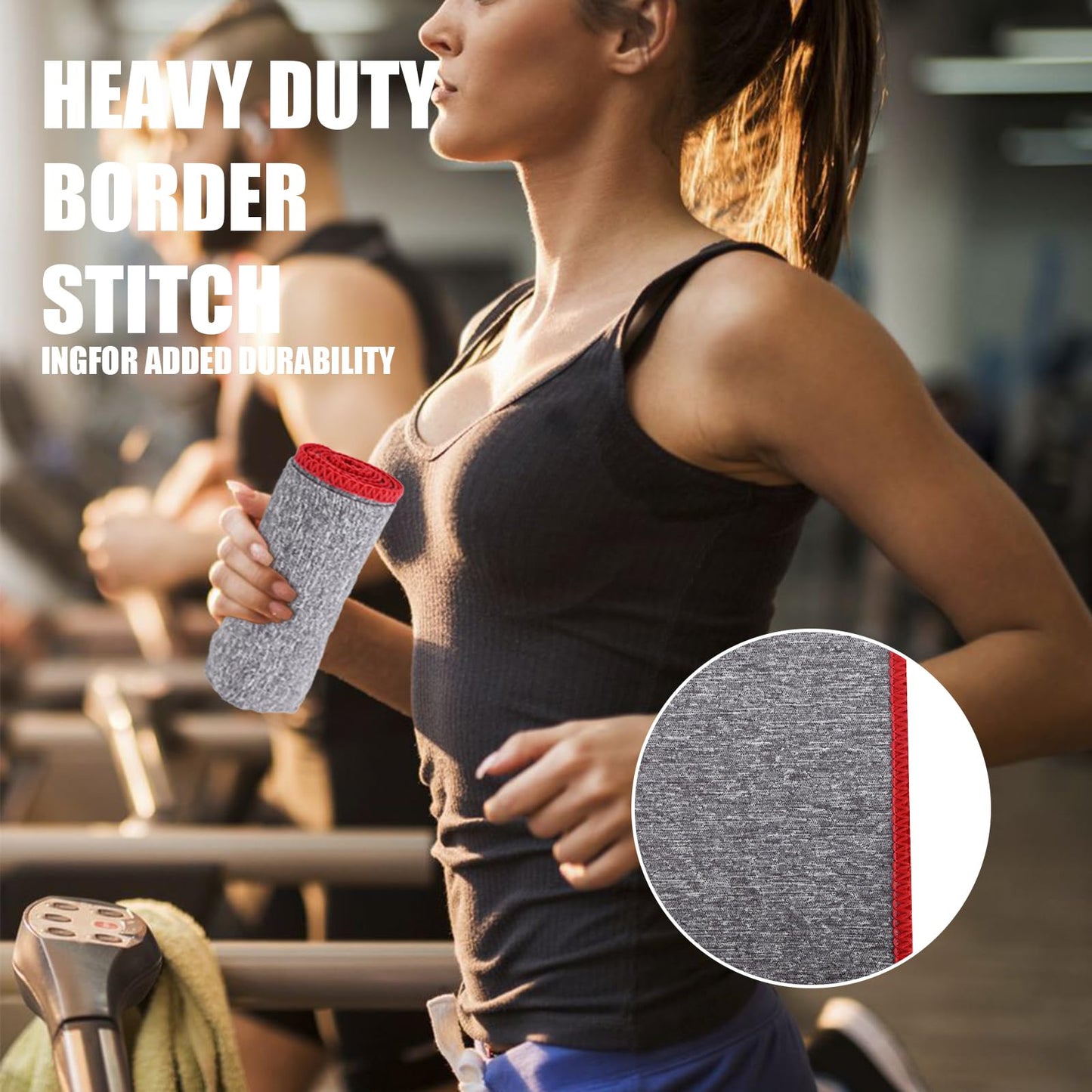 Vnoss Microfiber Quick Dry Gym Towel, Lint Free Odor-Free Absorbent Fiber, Fast Drying, Men & Women Workout Gear for Body Sweat, Working Out, Towels (Grey, 5Pack - 16 * 27Inch)