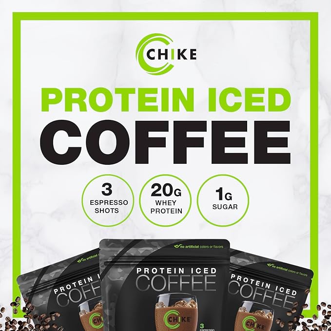 CHIKE Triple Shot Espresso & Cream Protein Iced Coffee, 20 G Protein, 3 Shots Espresso, 1 G Sugar, Keto Friendly and Gluten Free, 14 Servings (15.8 Ounce)…