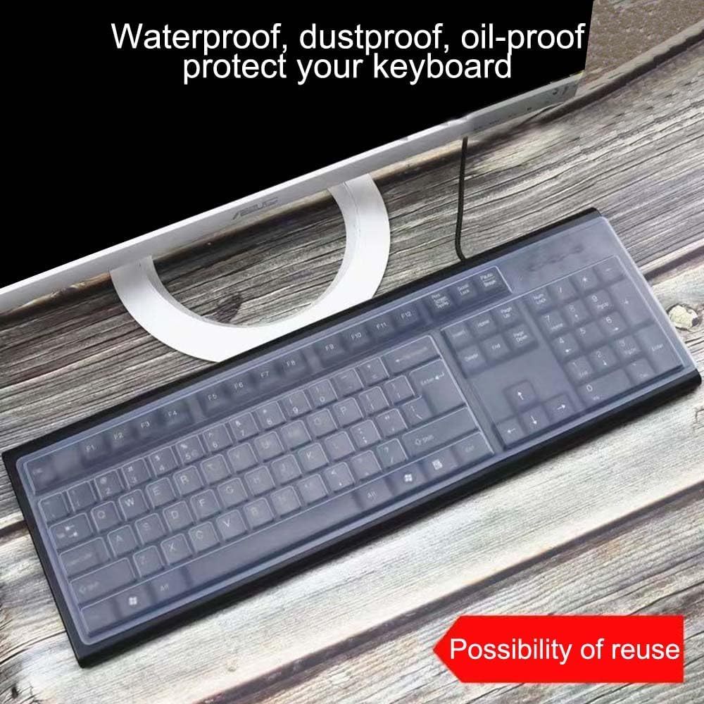 VORTINIOUS 104/107 Ultra Thin Desktop PC Silicone Clear Keyboard Cover Skin Protector for Keys Standard Desktop