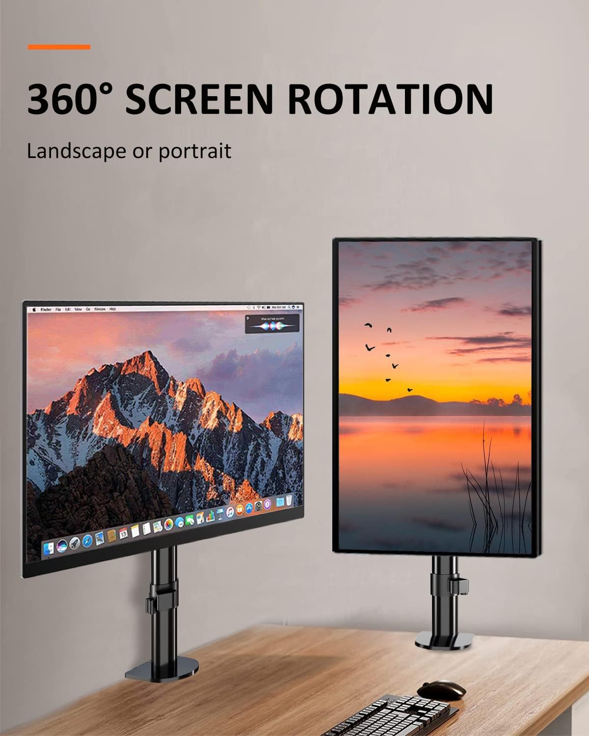 suptek 1 32 inch Screen(MD9401) Single Monitor Mount, Adjustable Monitor Arm Desk Mount Stand for / One Screen up