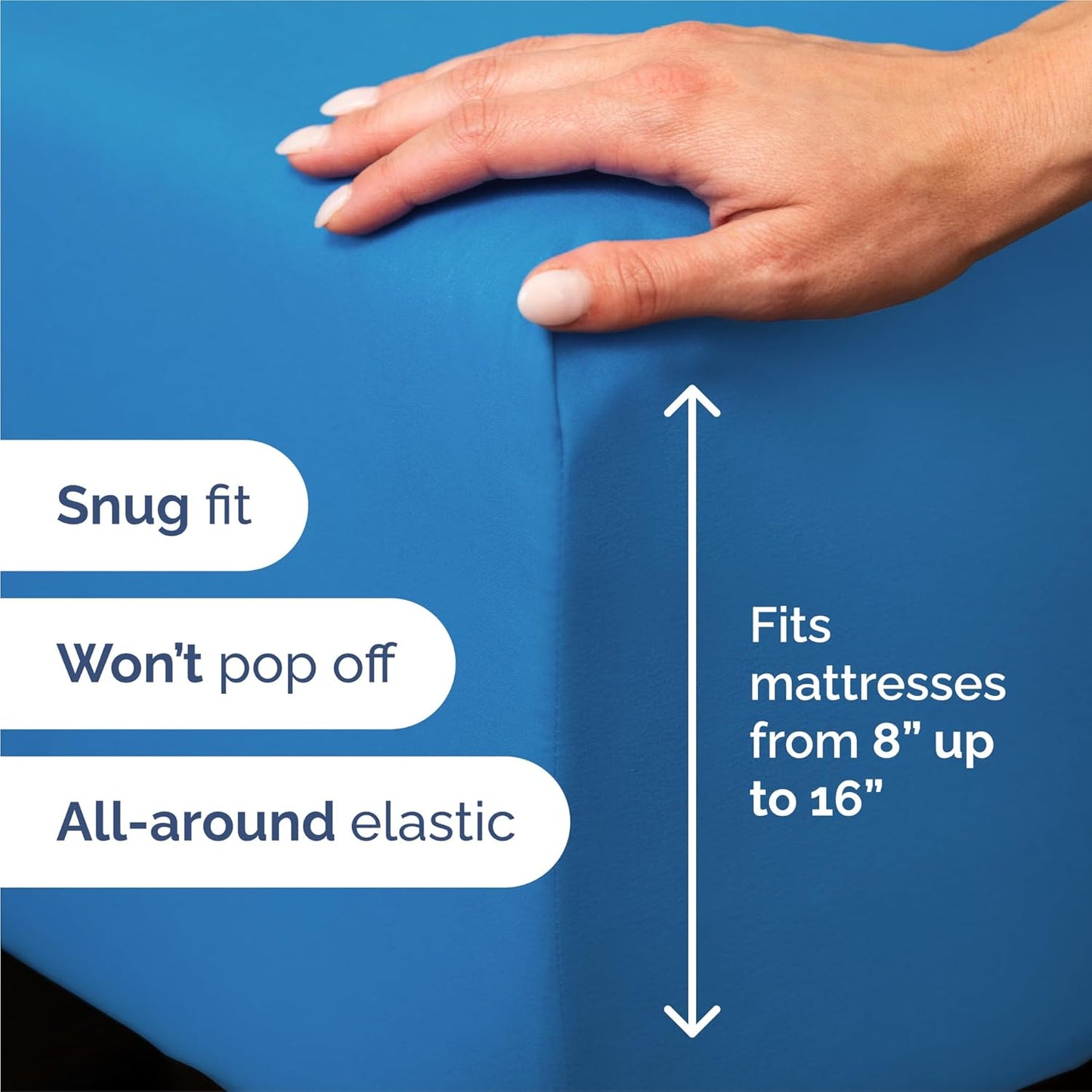 Royal Blue Split King Size 5-Piece Sheet Set | Comfy, Breathable & Cooling Luxury Bedding