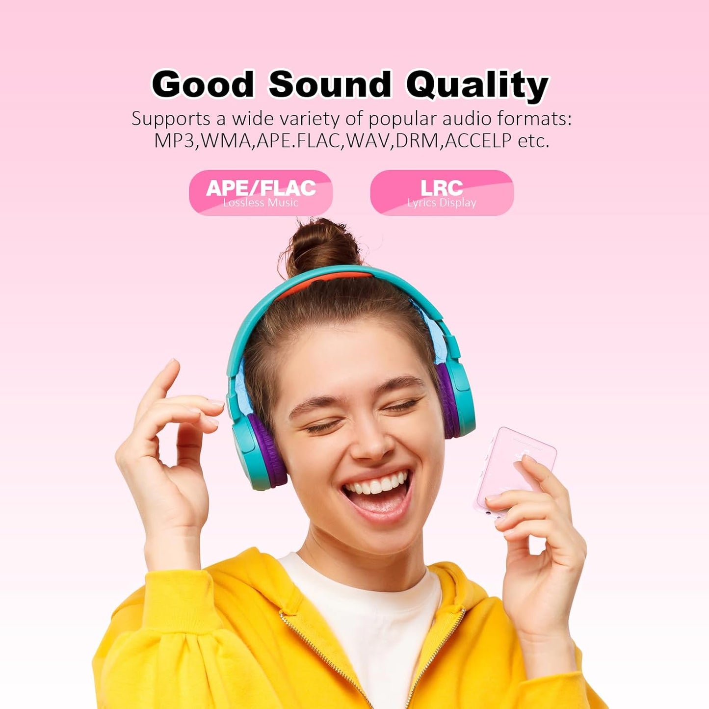 JOJOLEPAI MP3 32GB 128GB) Music Player with Bluetooth, Storage, Full Touch Screen, Built-in Speaker, FM Radio & Voice