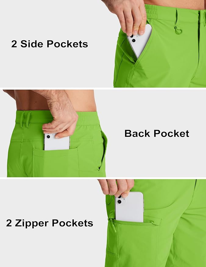 MAGCOMSEN Men's Hiking Cargo Shorts Quick Dry Lightweight 9" Golf Shorts Summer Casual Work Outdoor with 5 Zipper Pockets
