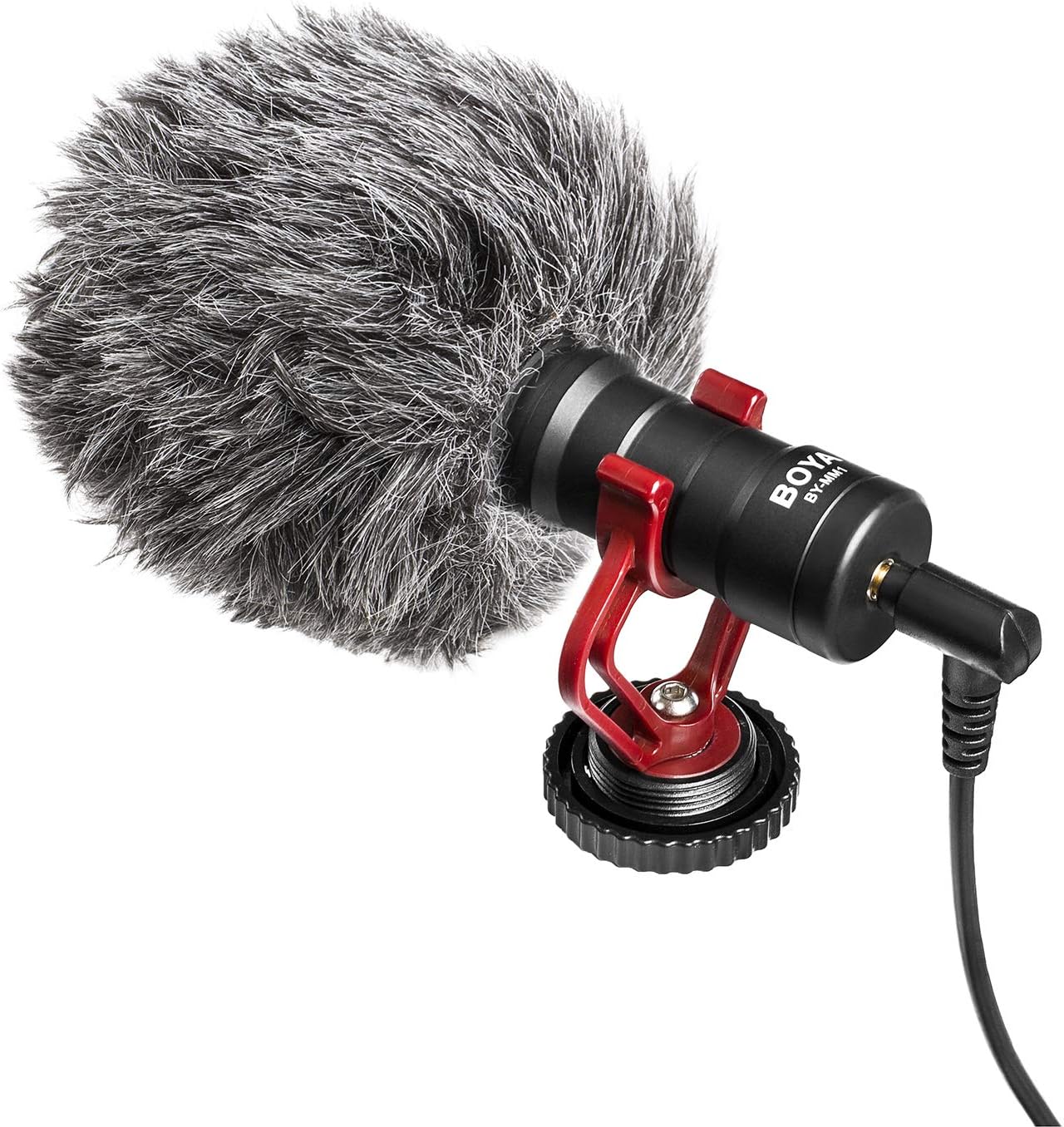 BOYA MM1 Universal Camera Microphone Super-Cardioid Shotgun Microphone with Shock Mount for Camera, Consumer, Camcorder
