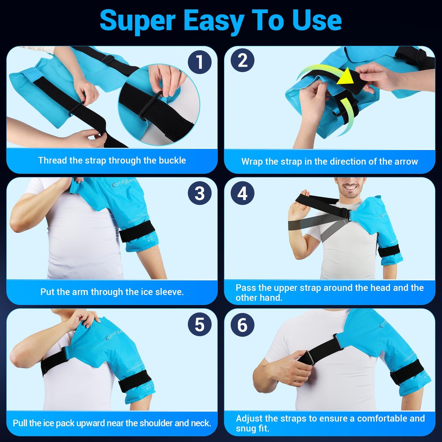 Comfytemp Shoulder Ice Pack Rotator Cuff Cold Therapy Wrap, FSA Eligible HSA, Gel Packs for Injuries Reusable Hot Cold Compress Shoulder Brace for Pain Relief, Men Women Recovery Item (Large/X-Large)