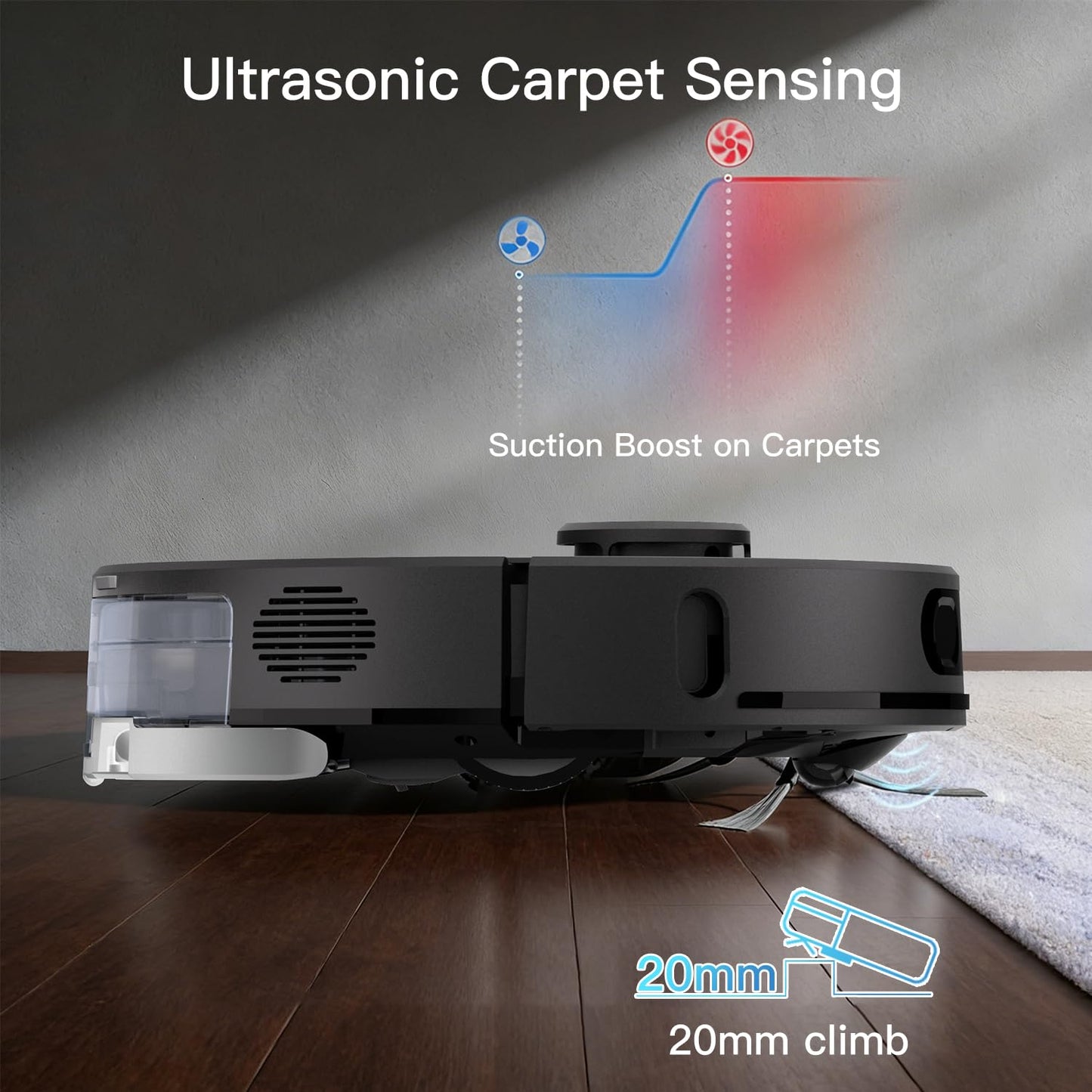 Robot Vacuum and Mop Combo,Up to 8000Pa Suction,Robot Vacuum Self-Emptying,70-Day Hands-Free Cleaning 220 Min Runtime LiDAR Navigation, Home Mapping, Ideal for Pet Hair, Hard Floors, Carpet-Black