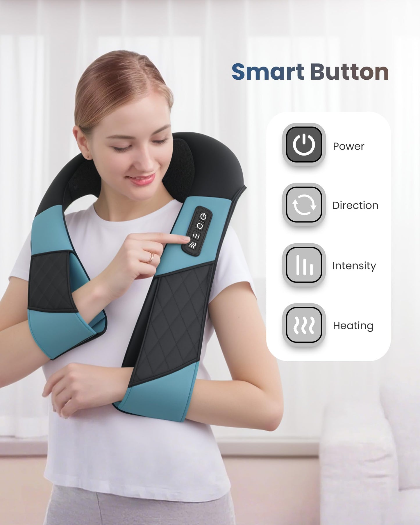 COMFIER Cordless Neck Massager with Heat, Deep Kneading 3D Shoulder Massage for Tired Muscles, FSA Eligible, Lightweight Portable for Home Travel, Father Day Gift