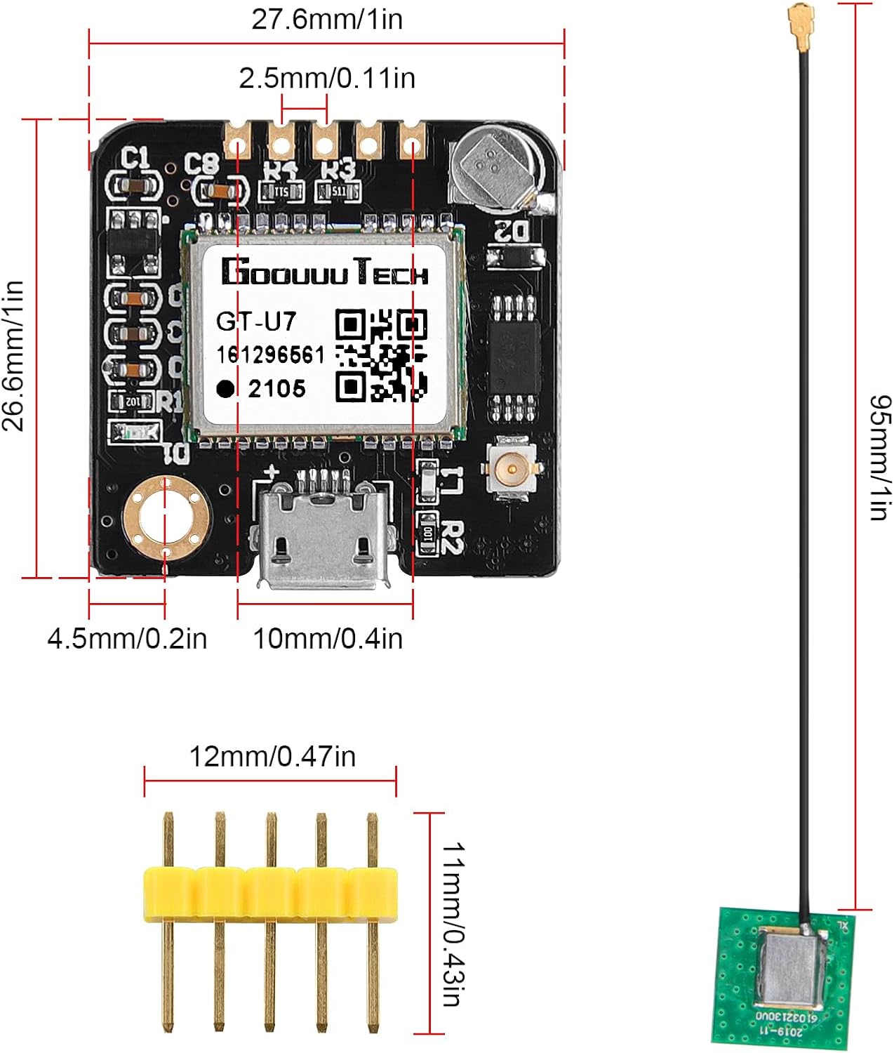 Deegoo-FPV GT-U7 NEO-6M 51 STM32 R3 GPS Module Navigation Satellite Positioning Arduino GPS Receiver Compatible