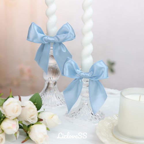 French Blue Satin Wired Ribbon - 1.5 Inch, 25 Yards for Gift Wrapping, Baby Showers & Weddings
