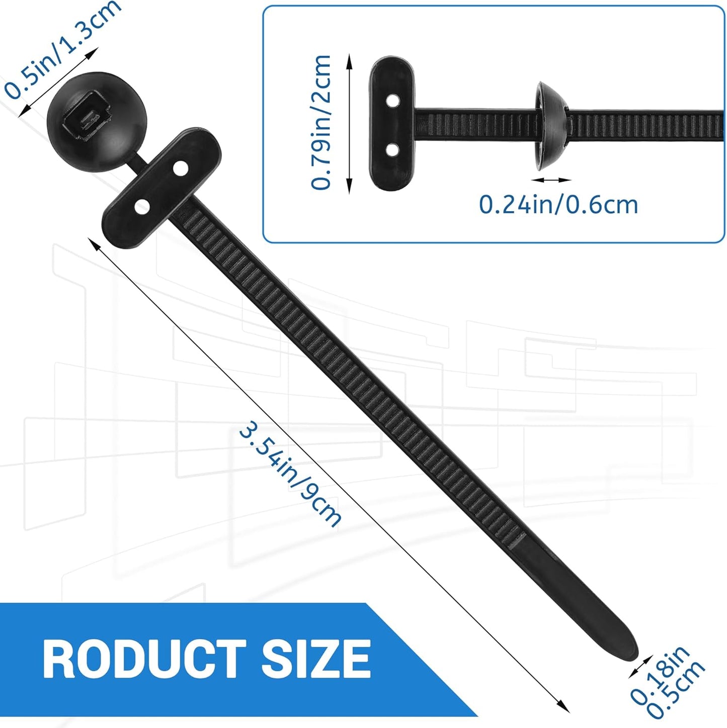 Xisilin 2026 70 New Upgrade Pcs Upgrade Nylon Universal Cable Cable Tie Buckle Zip Tie Clips for Car Fender, Engine
