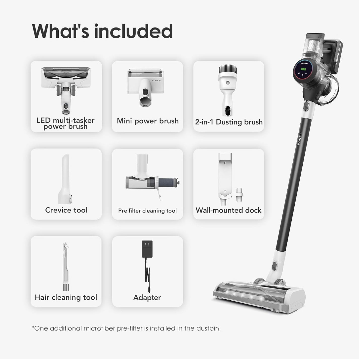 Tineco Cordless Vacuum Cleaner - Lightweight Handheld with Strong Suction for Deep Cleaning | Ideal for Hair, Hard Floors & Carpets