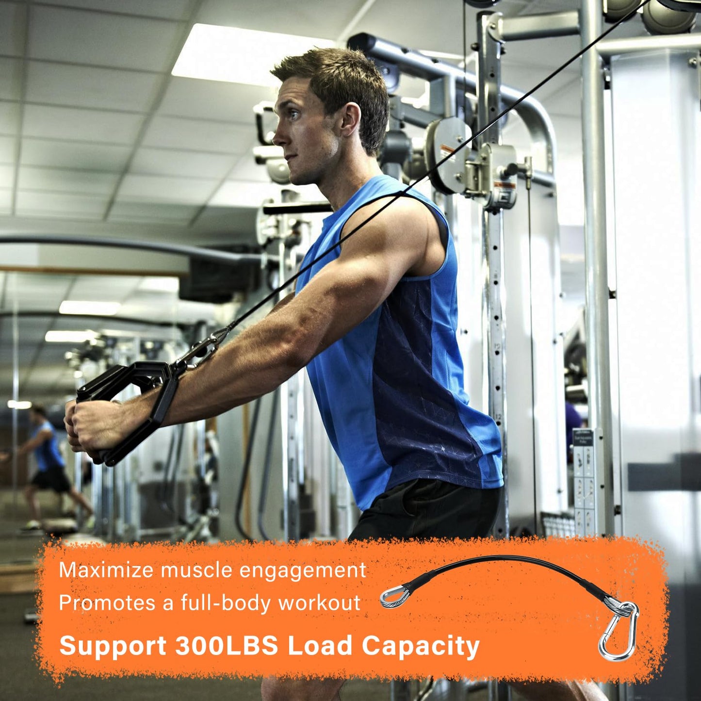 10" Gym Cable Extension Compatible with Bowflex Home Gym Accessories,for LAT/Tricep Pull Down and Leg Extensions Machine