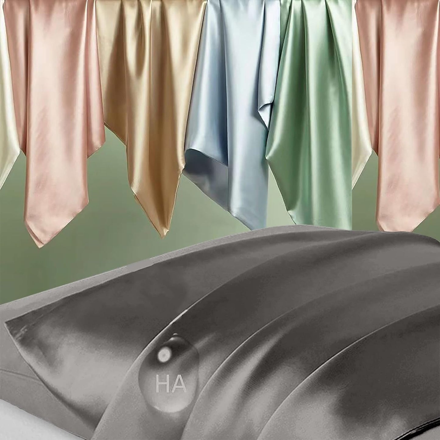 Skiennix Mulberry Silk Body Pillow Case - Smooth, Cooling & Anti-Acne | 20x54 Dark Gray Cover