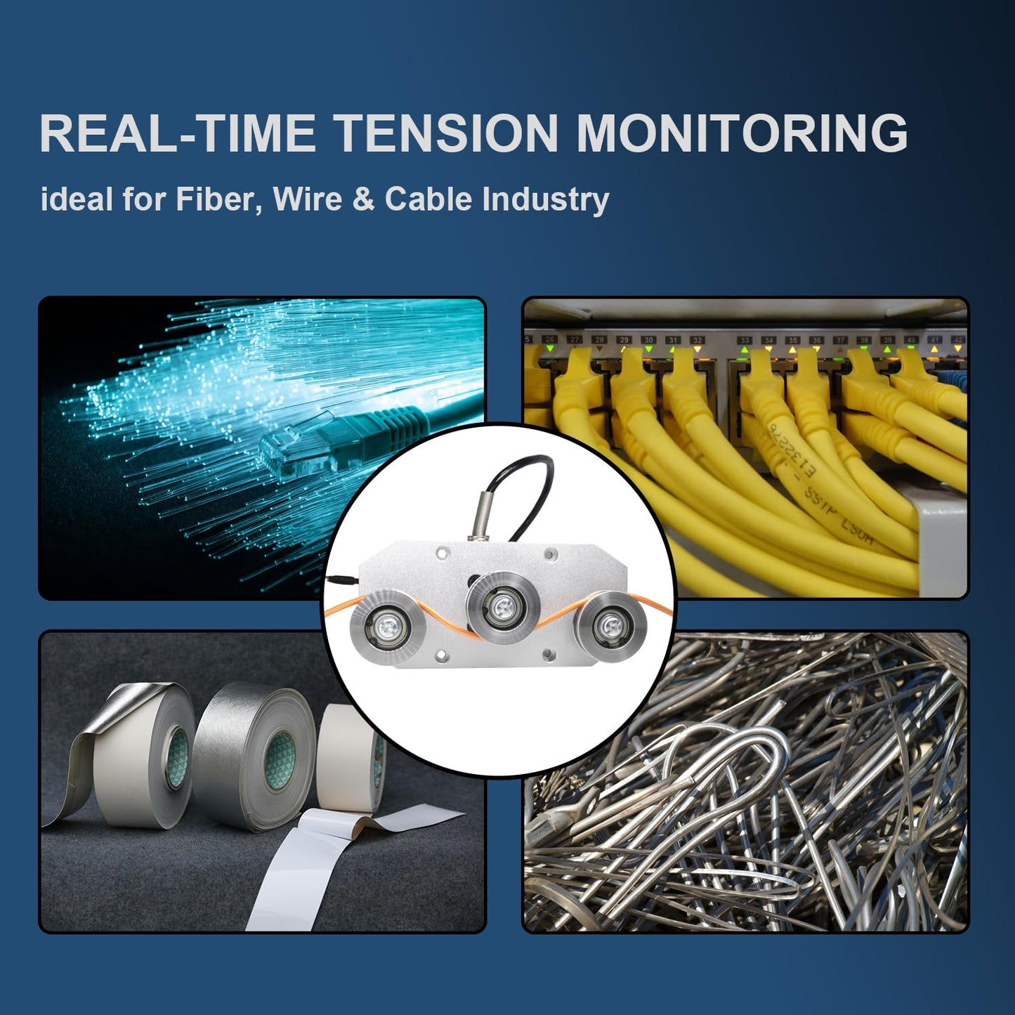 Tension Sensor for Wire Rope 0-20kg Three Pulley Load Cell Force Sensor High Accuracy Stainless Steel Industrial Tension Transducer for Industry Textile Metal Cable Wires (0-20kg)