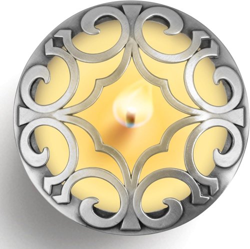 Hion Scented Candle Topper - Decorative Carved Lid for Even Burning | Elegant Space Silver Design