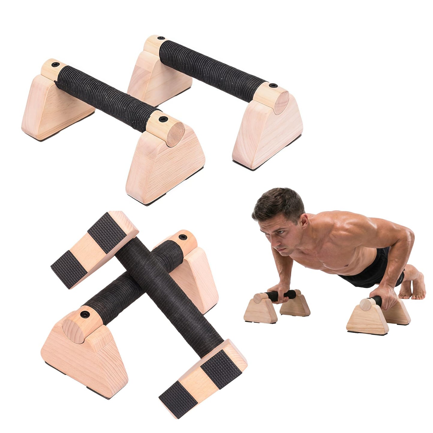 houlishu Non-Slip Push Up Boards, 2 Pcs 20cm Fitness Plates for Home Gym Strength Training