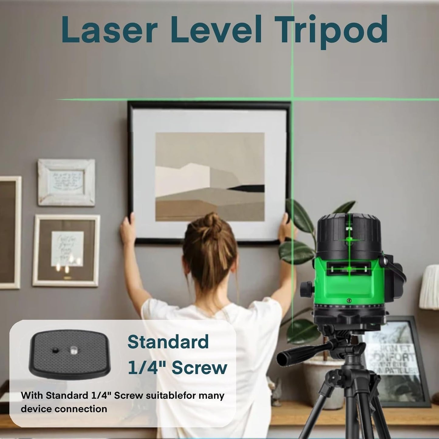 Dxxccoll 11"-25" 5 lbs 360 Small Tripod for Camera, Mini Tripod for Projector, Phone, DSLR, Laser Level, Portable