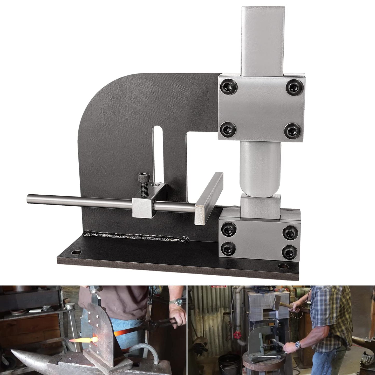 Heavy Duty Forge Wizard Blacksmith Tool, Guillotine Tool, Fullering Tool, Cut off Tool, Beginner Blacksmith Guillotine Tool, With 2 sets of Guides and Dies