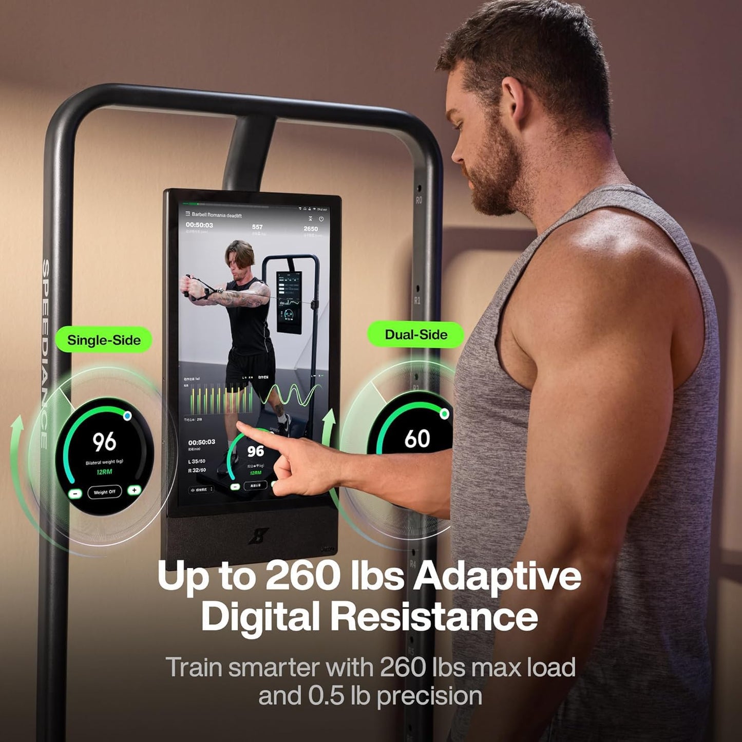 Speediance Gym Monster 2S, Smart AI-Powered Multi-Functional Smith Machine for Full Body Strength Training, All-in-one Gym Equipment, Digital Weight System, Workout Station, Squat Rack